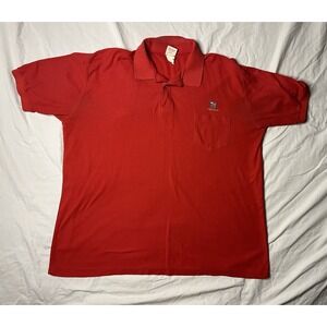 Vintage Landmark Piggly Wiggly Polo Shirt Men's XL Red Short Sleeve USA Made